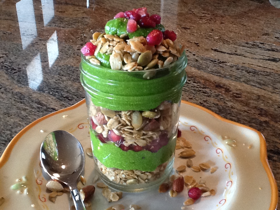 Mango, Spinach & Pomegranate Parfait My Health Maven